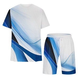 Ensemble de shorts polo respirants personnalisés de haute qualité pour hommes Conception d'été décontractée fabriquée en usine T-shirts unis vierges en gros - Product Image 3