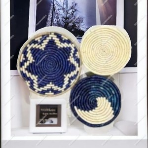 Boho Style Handwoven Jute Wall <b>Baskets</b> Hanging Decorative Tray Home Pendant Decor Placemat Painted Gift Wall Art Set for Rope - Product Image 5