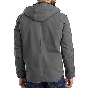 Chaqueta de hombre personalizada estilo vintage, desgastada, con botones ocultos, cortavientos, de secado rápido, transpirable, tipo carpintero, con capucha, para otoño, corte ajustado, estilo urbano, Duck - Product Image 4