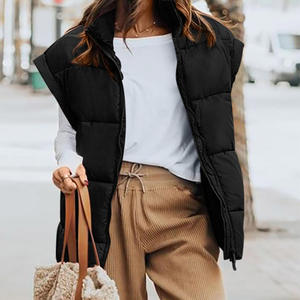 เสื้อครอปแขนพองมีซิปสีทึบสำหรับ2025ฤดูหนาว - Product Image 5