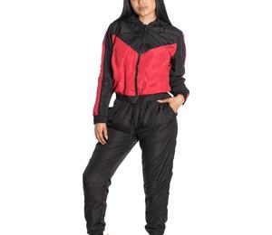 Ensemble veste et pantalon coupe-vent 2 pièces à séchage rapide pour femmes ensemble coupe-vent unisexe en nylon short contrasté grande taille respirant - Product Image 1