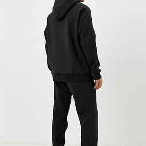 Ensemble de survêtement pour homme en coton 100% uni à capuche, coupe régulière, streetwear, pour la salle de sport, hiver - Product Image 2
