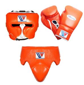 2025 Winning Boxing Set of High Quality Leather <b>Gloves</b> Headgear Groin Guard With <b>Laced</b> Wrist for Training and Sparring - Product Image 3