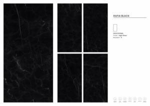 Carreaux de porcelaine émaillés à surface brillante de qualité supérieure en raphia noir - Product Image 3