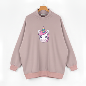 Women Mockneck Winter Oversized Sweatshirt Relaxed Casual Pullover Street Style <b>Top</b> For Daily Fashion Comfort - Product Image 1