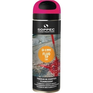 SOPPEC FLUO TP Neon <b>Pink</b> Construction Site Marking <b>Spray</b> 500 ml Can - Product Image 1