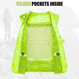 เสื้อกั๊กตกปลาสำหรับใส่ด้านนอกมีกระเป๋าหลายช่องระบายอากาศได้เสื้อผ้าผจญภัยกลางแจ้งกันน้ำน้ำหนักเบาสำหรับนักตกปลา - Product Image 6