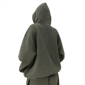 Best Performance Winter Hooded Collar Acid Wash Women's Tracksuit Heavyweight Breathable Long Sleeves 100% Cotton Fleece 2026 - Product Image 2