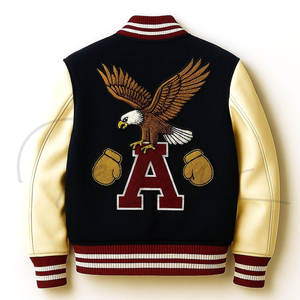 Chaqueta Bomber de Primavera para Hombre, de Alta Calidad, con Logotipo Personalizado, Doble Botonadura, Delgada, Ecológica, Cortavientos, de Forro Polar y Algodón, Estilo Urbano - Product Image 6