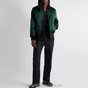 Chaqueta Bomber de Satén Personalizada para Hombre, con Logotipo Frontal, Transpirable, de Secado Rápido, Chaqueta de Invierno al por Mayor 2025 - Product Image 4
