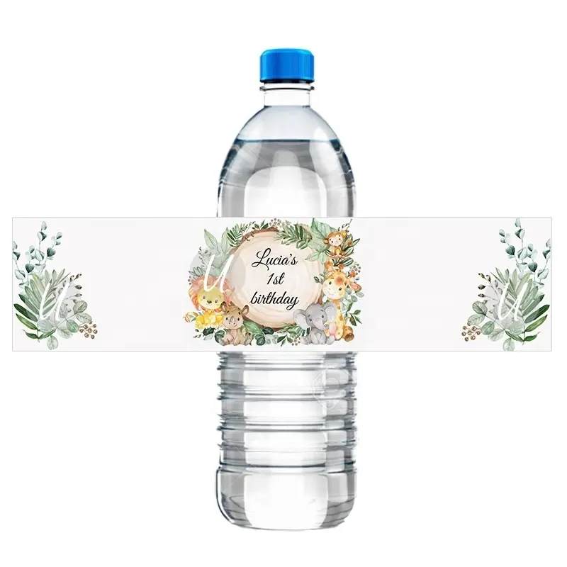 Étiquettes imperméables de bouteille, autocollants de bouteille d'eau de mariage, étiquettes d'impression d'emballage d'eau en bouteille