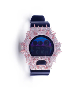 Montre de luxe en acier inoxydable avec boîtier rond, résistance à l'eau de 10 bars, bracelet en acier inoxydable et accents de diamants faits à la main - Product Image 1