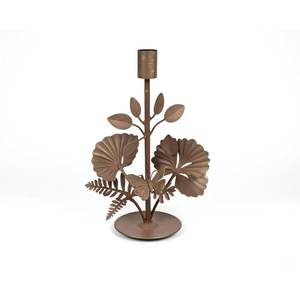 Wrought Iron Botanical <b>Candle</b> <b>Holder</b> | Rustic Farmhouse <b>Bronze</b> Foliage Candlestick Artisanal Hand-Forged Leaf Design Taper Stand - Product Image 4