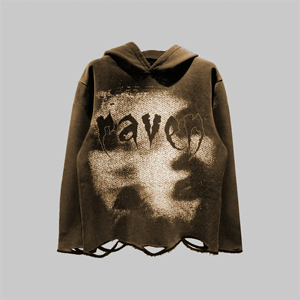 Sweat-shirt à capuche délavé à l'acide imprimé personnalisé pour hommes Streetwear pull surdimensionné XS polaire française dernière broderie en tissu - Product Image 4