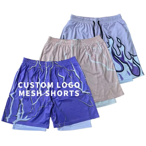 Pantalones Cortos de Baloncesto Personalizables, Económicos, de Malla Sólida y Sedosa de Alta Densidad, de Doble Cara, de 5.5 Pulgadas, con Forro de Compresión - Product Image 1