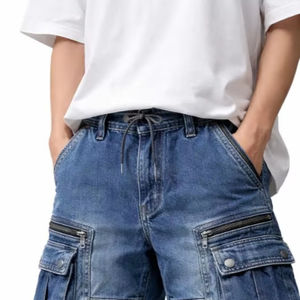 100% Cotton Men's Casual Pants Elastic Waist cargo pants for men Plus Size Pants Multi-pocket Baggy Cargo Pants Men - Product Image 4