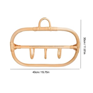 100% Original Yellow Rattan <b>Clothes</b> Hanger Creative Design Strong Wood Durable Material Single Kitchen Bathroom Living Room - Product Image 2