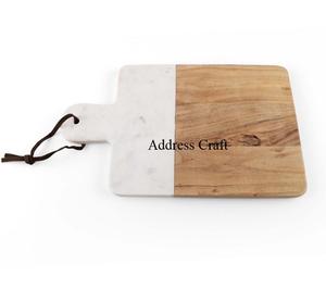 Planche à découper en bois et marbre pour fromage Planche à fromage en marbre Outils de cuisine Blocs à découper en bois et marbre Plateau - Product Image 4