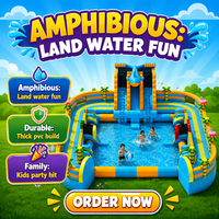 Meilleures ventes : Toboggan aquatique gonflable commercial en PVC avec piscine pour enfants, parc aquatique, aire de jeux aquatique