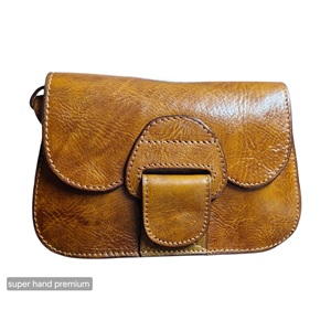 Vintage Genuine Leather Bohemian Women's <b>Summer</b> <b>Crossbody</b> <b>Bag</b> Brown Flap Purse Single Strap with Buckle Closure Daily Use - Product Image 1