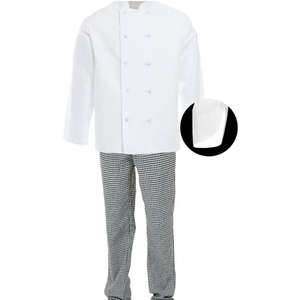 Prix de gros uniforme de chef imprimé avec logo personnalisé vêtements de cuisine manteau de chef uniformes de chef de restaurant et de bar unisexe - Product Image 4
