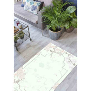 Alfombra de Oración Floral: Alfombra Estampada con Diseño Islámico en Tonos Suaves, Alfombra Delgada No Tejida - Product Image 5