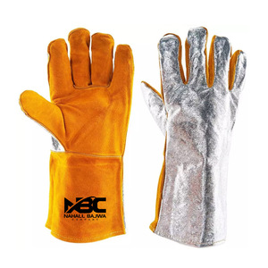 Gants de sécurité en cuir de vache fendu résistants au feu avec logo personnalisé Gants de travail de soudage à la main pour soudeurs - Product Image 6