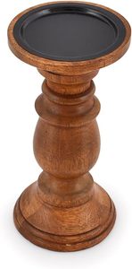 Portavelas Redondos para Velas de Pilar, Juego de 3, Estilo Vintage, Portavelas y Centro de Mesa de Madera de Mango para Comedor, Sala de Estar - Product Image 4