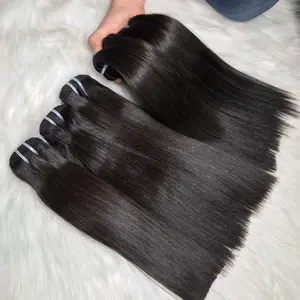 Best Quality Super Double Drawn Weft Hair Extension Natural Color 100% Raw Remy Vietnamese Human Hair