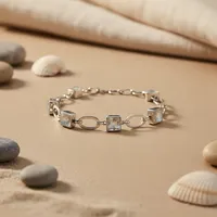 Pulsera de Plata 925 con Piedra Lunar para Mujer, Cierre en T Elegante, Joyería para Uso Diario y Regalos