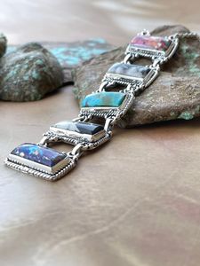Collier multi-pierres fait à la main en argent sterling plaqué or plaqué rhodium de haute qualité bijoux Boho pour femmes - Product Image 3