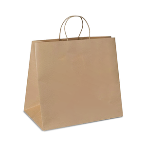 Eco-Friendly Plain Kraft <b>Paper</b> Carry <b>Bag</b> Twisted Handles | Promotion Supermarket Use | Digital Printing | Medium Size | <b>Brown</b> - Product Image 2