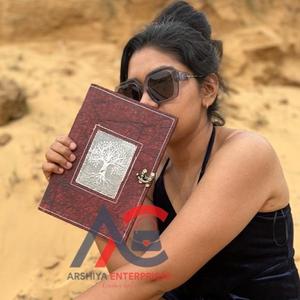 New Real Hand Tooled Leather Clasp <b>Lock</b> Journals <b>With</b> Antique Silver Middle Boho Traditional Vintage Leather <b>Lock</b> Travel Journal - Product Image 1