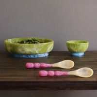 Utensilios para Servir Ensaladas de Madera y Resina Time 2 Decor con Mangos Extra Largos |   Juego de Cubiertos Ecológicos para Cocina |   Empaque Personalizado para Regalos