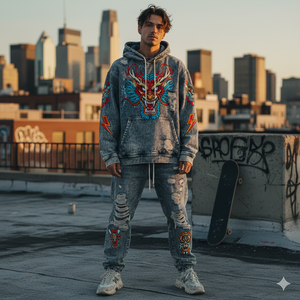 Tendencia 2025: Prenda Personalizada con Bordado a Máquina 3D, Adornada con Cuentas, Estilo Vintage, Tejido Grueso de 430g, Poliéster/Algodón, Talla Grande - Product Image 6