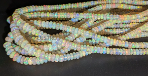 100% naturel éthiopien opale de feu Rondelle lisse perles 3-5mm brin blanc pour la fabrication de bijoux - Product Image 3