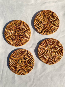 Manteles Individuales Redondos Hechos a Mano de Ratán Natural, Ecológicos, Vintage, Decoración Rústica, Decoración Boho para Mesa - Product Image 4