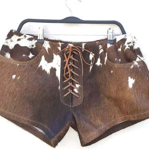 Pantalones Cortos de Cuero Vacuno de Alta Calidad para Hombre, Color Sólido, Elegantes y Cómodos, Cierre Elástico en la Cintura, Diseño Casual Impermeable - Product Image 5