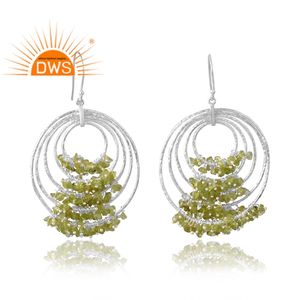 Nouvelle tendance Design 925 argent Sterling péridot pierres précieuses balancent boucle d'oreille conception personnalisée bijoux pour femmes cadeau pour elle - Product Image 1
