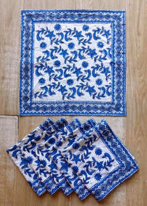 Durable Long Lasting <b>Block</b> <b>Printed</b> Fabric Cotton Quilted Tea Coaster With Piping Edge Hot Pots Drinks Mats Table Accessories - Product Image 5