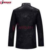 Uniforme de Kung Fu teint en pièce de haute qualité, couleur personnalisée, boutons grenouille blancs, logo imprimé sur mesure, en coton-polyester pour arts martiaux