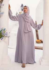 Abaya Musulmana de Dos Piezas, Vestido de Oración Sólido, Ropa Islámica Holgada de Manga Larga para Mujer, Túnica Turca de Dubái y Arabia Saudita - Product Image 5