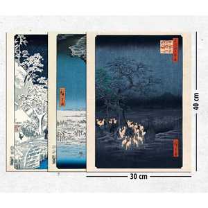 Ensemble d'impressions d'art de Hiroshige, lot de 3, papier mat 250 g, élégantes impressions d'art japonais - Product Image 1