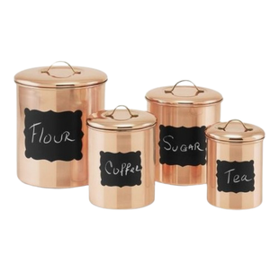 Boîtes de cuisine en acier inoxydable avec couvercles en métal poignée en laiton café sucre thé farine conteneurs de stockage cuisine but de stockage - Product Image 3