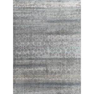 Tapis en laine géométrique bleu Savana 9x12, motif puzzle rectangulaire, pour entrée de maison, pour adolescents, noué à la main, épaisseur 10 mm, modèle LCARM-13 - Product Image 1