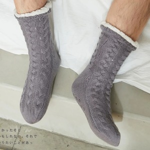 Chaussettes d'hiver thermiques en velours de coton pour hommes, chaussons courts antidérapants pour la maison - Product Image 5