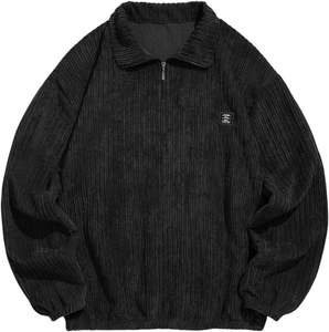 Sudadera Personalizada con Cuello Redondo y Rayas Acanaladas, Sudadera de Manga Larga con Cuello Alto para Otoño e Invierno - Product Image 1