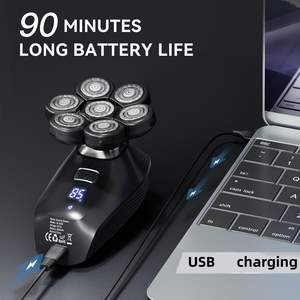 Rasoir Électrique Homme 5-en-1 Tête Rotative Tondeuse Barbe Rasoir Crâne Chauve Utilisation Humide/Sèche Tondeuse Nez LED IPX7 pour le Corps - Product Image 3