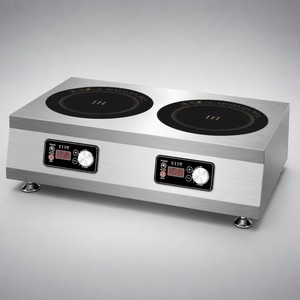 Table de cuisson à induction double zone professionnelle avec affichage numérique de la puissance pour la ligne de cuisson des hôtels et la restauration - Product Image 1