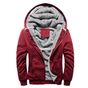 Sudadera con capucha de ajuste regular de lana impermeable transpirable de invierno Unisex grueso con cremallera y logotipo personalizado de alta calidad - Product Image 2